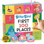 Ditty Bird Talking Books 100 Places | 100 Words for Vocabulary & Speech Learning | Board Books for Toddlers 1-3 | Children's Interactive Toddler Books with Great Pictures | Sturdy Baby Sound Books