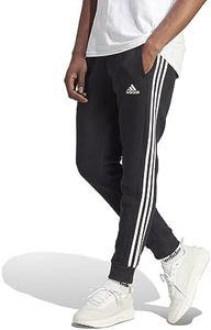 adidas Sportswear Essentials 3-Stripes Tapered Cuff Men's Fleece Jogger Pants, Black/White, X-Large