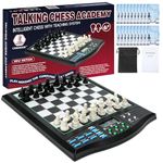 CNSENIOR Talking Chess Academy Electronic Chess Board with AI Guide & Voice Tutor,Magnetic Chess Board Game,Portable Travel Chess Set for Kids & Adults, Beginners & All Levels Chess Lovers