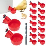 Pack of 16 Automatic Chicken Drinkers with Drill,Chicken Water Dispenser,Water Drinker,Poultry Waterer Set for Chicken, Duck, Goose, Turkey, Pigeon TXZWJZ