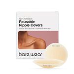 bare wear Non-Adhesive Nipple Covers – Grippy, Not Sticky! Reusable Nipple Pasties for Women (8 cm) Beige