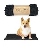 My Doggy Place Microfiber Dog Mat for Muddy Paws, 18" x 24" Charcoal - Absorbent and Quick-Drying Dog Paw Cleaning Mat, Washer and Dryer Safe - Non-Slip Rubber Backed Dog Floor Mat, Small