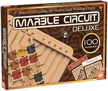 MindWare Marble Circuit Deluxe Brain Teaser Puzzles – Logic Game for 1 Player – Great Gift for Kids & Adults – Premium Marble Maze Game with 100 Brain Puzzles – Ages 8+