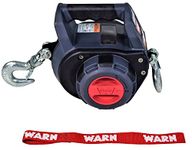 WARN 101570 Handheld Portable Drill Winch with 40 Foot Steel Wire Rope: 750 lb Pulling Capacity, Gray