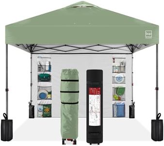 Best Choice Products 10x10ft Easy Pop Up Canopy w/Side Wall, 10 Pockets, Portable Carrying Case, 1-Button Setup, 4 Weight Bags - Sage Green