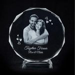 CrazzyGIFT.com Fully Customized Gifts for Men | Personalized Gifts for Anniversary | 3D Photo Crystal | Handcrafted Personalized Gift with White LED Light (Anniversary)