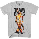 WWE Mens The Rock Shirt - The Brahma Bull Superstar Tee - World Wrestling Champion T-Shirt (Silver, XX-Large)