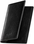VULKIT Leather Business Card Holder 2 Sided Slim Business Name Card Organizer for Men or Women, Up to hold 20 cards(Vintage Black)