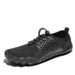 NORTIV 8 Men's Water Shoes Lightweight Quick Dry Barefoot Aqua Shoes Black Size 10 US TREKMAN-2