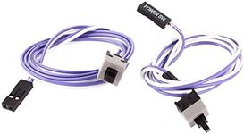 sourcing map 2-Pin Purple White Power Supply Reset Switch Motherboard Cable 2 Pack PC Power On Off Button Cable 22 Inches SW Computer Switch Cord