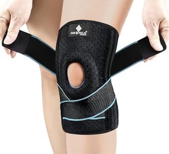 NEENCA Knee Brace with Side Stabilizers & Patella Gel Pads, Adjustable Compression Knee Support Braces for Knee Pain, Meniscus Tear,Arthritis, Joint Pain Relief,Injury Recovery - Single (DarkBlue, XX-Large)