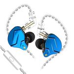 KINBOOFI KZ ZSN PRO X Hifi in-Ear Headphones with 1BA+1DD, Earbuds with HD Microphone, 2 pin Detachable Cables, Lightweight, Noise Cancelling for Music, Game and Sport (Blue, with Mic)