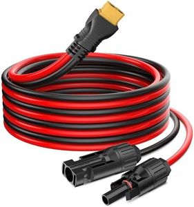 Solar Panel Plug to XT60 Charge Cable,PixelMan 10AWG(9.8ft)Solar Connector to XT60 Cable With Upgraded XT60 Adapter, Solar Extension Cable for Ecoflow River/Deta,for Portable Power Station,Generator