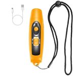 Electronic Whistle Rechargeable for Referees Coaches Teachers Electric Whistle Handheld Blowless Whistles with Lanyard for Outdoor Games Sports Emergency Pet 4 Tones High Volume USB Charging (Yellow)