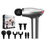 JINPRI Gun Massager For Pain Relief-Massage Gun Machine For Fully Body-Gun Massager Rechargeable With 6 Speed Setting For Muscle Massage Of Back,Neck,Shoulder,Hand,Foot&Leg For Daily Use (DOUBLE-HEAD)