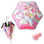 Koochie-Koo Cute Unicorn Print Umbrella for Kids, Attractive Kids Umbrella with Reflective Border and Covered Tips for Safety, Pink (Pack of 1)