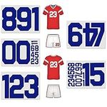 34 Pieces Iron on Numbers T-Shirt, 8 Inch & 2 Inch Heat Transfer Iron on Numbers 0 to 9 for Team Uniform Sports T-Shirt Hats Jersey Football Basketball Baseball (1 Set Blue)