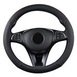 SFONIA Car Steering Wheel Cover Steering Wheel Protector PU Leather Universal 38cm / 15" Anti-slip Breathable Durable (Black)