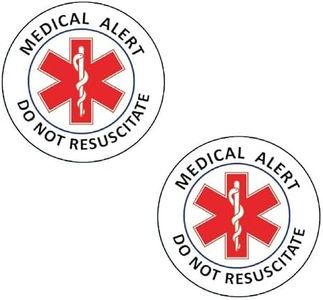 DO NOT RESUSCITATE Medical Alert Stickers 4” in Diameter (Pack of 2 Stickers) Reflective Decals, for Wheelchairs, Windows, Car Bumpers, Indoor and Outdoor Use