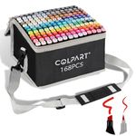 168 Colors Alcohol Markers Brush Tip Dual Tip Art Markers for Kids Marker Pens with Pen Holder and Carry Bag for Adult Coloring Painting Supplies Perfect for Painting, Coloring, Sketching and Drawing