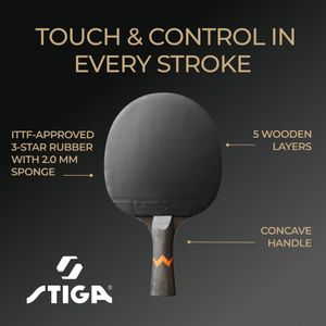 STIGA Royal WRB 3-Star Table Tennis Bat – Professional Paddle