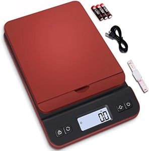 QP Shipping Scale, 86lb/0.1oz Digital Scale for Packages, Postal Scale with Hold/Tare Function, Back-lit LCD Display, Flip-up Holder, Shipping Scale for Small Business, Battery & Tape Measure Included