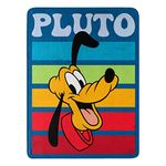 Northwest Mickey Mouse Micro Raschel Throw Blanket, 46" x 60", Pluto Stripes