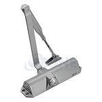 Ozone NSK-680 Steel Rack and Pinion Overhead Door Closer with Adjustable Closing Force En 2-4 (Silver)