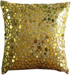 The HomeCentric Gold Cushion Covers, Mosaic 3D Metallic Sequins Cushions Cover, 45x45 cm (18x18 inch) Cushion Case, Square Silk Cushions Covers for Couch, Geometric - The Gold Mosiac