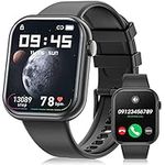 Smart Watches for Men Women Bluetooth Calls(Answer/Make Call) 1.85" Full Touch Screen Fitness Tracker with Blood Oxygen Sleep Monitor IP67 Waterproof Smart Watch for Android iPhone (Black)