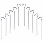 Steel Tent Pegs Heavy Duty Metal Galvanized Ground Stakes Tent Hooks Rust Free Garden Pegs For Netting Camping Hiking Beach Outdoor Garden Gazebo Tarpaulin And Traveling (Pack of 10)