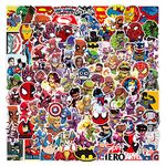 100Pcs Superhero Stickers Laptop Scrapbook Phone Computer Skateboard Marvel Stickers Vinyl Waterproof Aesthetic Personalised Stickers for Teens Boys Girls Adults Children