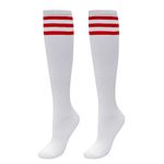 Faletony Women's Cotton Triple Stripes Knee High Tube Socks