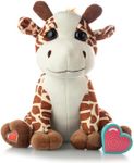 My Baby's Heartbeat Bear Recordable Stuffed Animals 20 sec Heart Voice Recorder for Ultrasounds and Sweet Messages Playback, Perfect for Moms to Be, Lil Giraffe