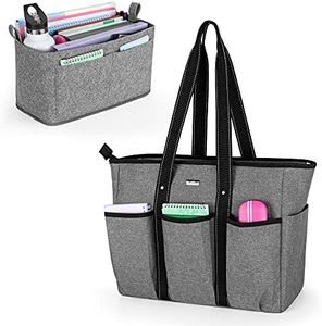 Damero mochila para profesores con inserto organizador, mochila para profesores bandoleras con funda para portátil y bolsillo para escuela, oficina, gris