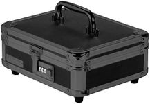 Vaultz Locking Cash Box with Bill and Coin Tray, Combination Lock, 8.5 x 4 x 10 Inches, Tactical Black (VZ00308)