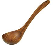 Wooden Ladle for Cooking, Soup Spoon Ladle – Teak Wooden Serving Spoon, 12.4″ Handle, Medium Scoop Size 2 oz – Eco Friendly, Natural and Sustainable