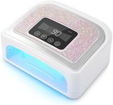 HoYLluDLL Cordless Nail Lamp, 120W Rechargeable UV Nail Lamp for Gel Nails, LED Nail Lamp with 4 Timer Modes, Gel Nail UV Light Decorated with Sparkling Nail Rhinestones Diamond for Home/Nail Salon