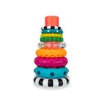 Sassy Stacks of Circles | Stacking Ring STEM Developmental Learning Toy | High Contrast Multicolored 9 Piece Set | For Ages 6+ Months