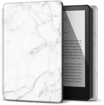 TNP Case for 6" All-New Kindle 2024 & 2022 Release 11th Generation Cover - Slim, Lightweight, Smart, Protective Flip Case with Auto Sleep and Wake for 6-Inch Amazon Kindle E-Book Reader, White Marble