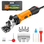 500W Electric Sheep Shears, Professional Sheep Clipper with 6 Speeds, Electric Goat Shears for Sheep, Goats, Cattle, Farm Livestock Pet and Heavy Duty Animals Hair Fur Grooming (2 blades)