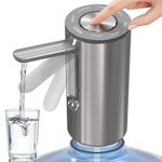 YISH Water Bottle Pump 5 Gallons: Water Dispenser Pump Portable with Foldable Water Outlet, Supports USB Charging, Automatic Water Dispenser with 2 Adapters, for Home, Kitchen, Office, Camping