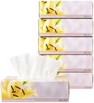 Plasticpro Facial Tissues 130 Per Box Size 7" X 6.9" 2 Ply, Great for Bathroom, Office, Store, School,Home, Kitchen, Or in Your Car & in Every Room (6 Facial Tissue boxes)