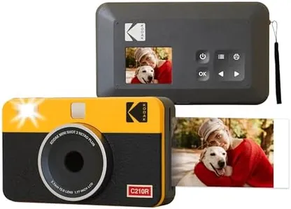 KODAK Mini Shot 2 Retro 4PASS 2-in-1 Instant Camera and Photo Printer (2.1x3.4 inches) + 8 Sheets, Yellow