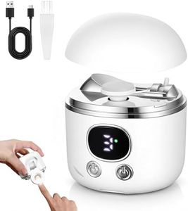 2026 New Electric Nail Clippers 2.0, Upgraded Adjustable Blade Opening with 2.5X Magnifying Glass for Seniors Adults, Strong Power Electric Nail File with LED Light and Storage Compartment(White)
