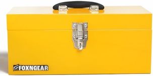 HantekSteel 16" Portable Steel Heavy-duty Tool Box 18-Gauge with Metal Latch and Handle Yellow