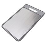 Defrosting Cutting Board, 4 in 1 Double Sided Thawing Plate Chopping Board with Sharpener for Kitchen Thawing Frozen Meat Foods 12.3x8.3in (Grey)