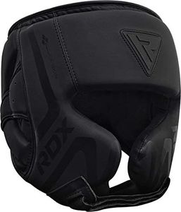 RDX Headguard for Boxing Training - Matte Black Padded Head Guard for Face, Cheeks & Ear Protection-Headgear for Grappling, MMA, Muay Thai, Kickboxing, Karate, BJJ, Taekwondo, Fighting, Martial Arts, Matte Black, Large