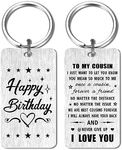 Gezxin Cousin Gifts for Women Men- Happy Birthday Cousin Keychain, Happy Birthday Cousin, 2*1.1 Inch