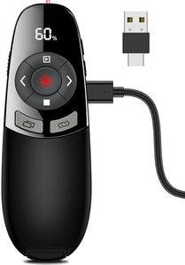 DinoFire Presentation Clicker with Countdown Timer, USB A & USB C Rechargeable Wireless Presenter Powerpoint Remote for Teachers, Office, Classroom, Conference